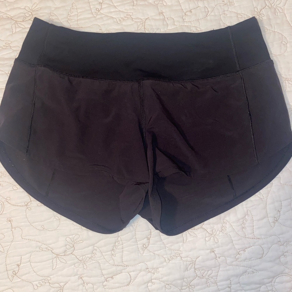 Black Lululemon Speed Up Shorts, Size 2 Regular